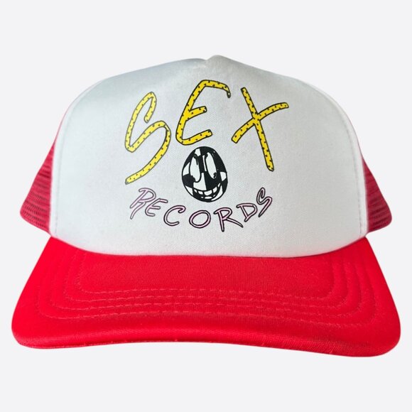 Chrome Hearts Matty Boy Red & White Sex Records Trucker Hat - Picture 1 of 8